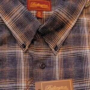Bullington Brushed Cotton Blend Flannel - XXL - Navy Gold